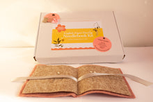 Load image into Gallery viewer, English Paper Piecing Needlebook Kit with open needlebook on a white background