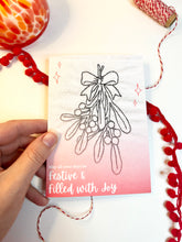 Load image into Gallery viewer, Mistletoe Textile Art Festive Card