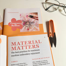 Load image into Gallery viewer, A page in the freemotion machine embroidery handbook, in this starter kit