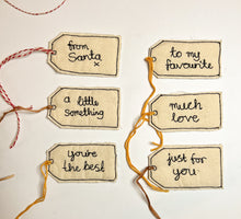 Load image into Gallery viewer, Gift tag sentiment options, festive and general available
