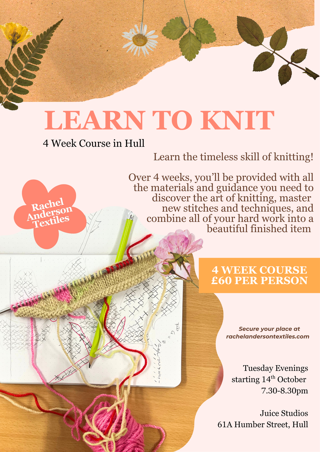 LEARN TO KNIT - 4 week course in Hull!